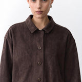 Suede Shacket - Chocolate