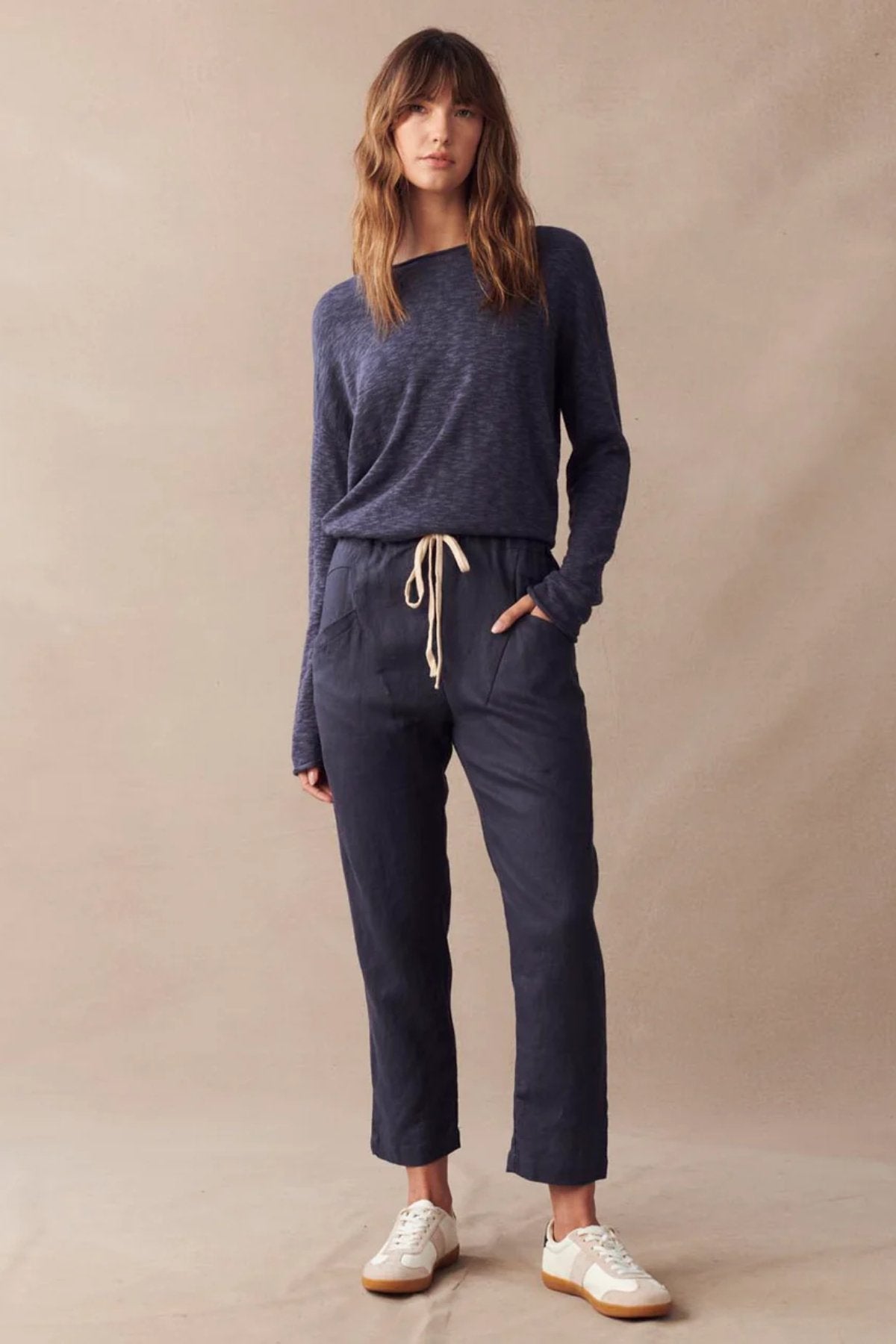 Luxe Linen Pants - Navy