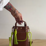Video of craie leather bag showing all of the details and features.