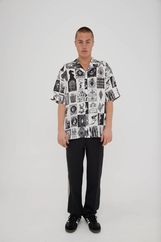 MSG Collectors Tile Resort Shirt - Black & White